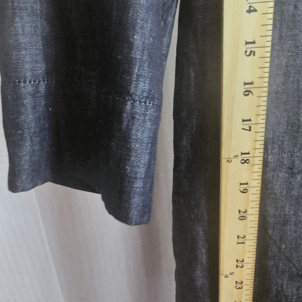 Weekend Max Mara Embellished Linen Shift Dress Gray Size 4 Beaded Neckline - Picture 7 of 11